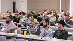 Attendees listen to a Conexpo 2023 education session. Attendees listen to a Conexpo 2023 education session.