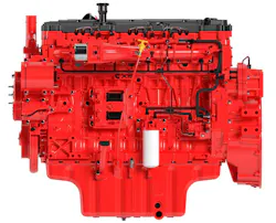 Cummins Next Generation X15 off-highway engine, red on a white background Cummins Next Generation X15 off-highway engine, red on a white background