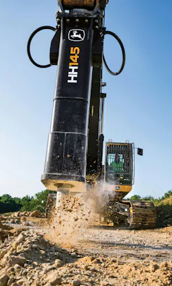 John Deere HH145 Hydraulic Hammer on an excavator John Deere HH145 Hydraulic Hammer on an excavator