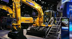 Komatsu PC158USLCi-12 on the Conexpo floor in the Komatsu booth Komatsu PC158USLCi-12 on the Conexpo floor in the Komatsu booth