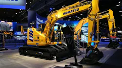 Komatsu PC158USLCi-12 on the Conexpo floor in the Komatsu booth Komatsu PC158USLCi-12 on the Conexpo floor in the Komatsu booth