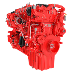 Cummins’ X15 on-highway diesel engine on a white background Cummins’ X15 on-highway diesel engine on a white background