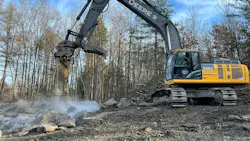 Excavator with hammer Excavator with hammer