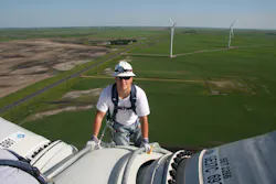 A student from Lake Region Statersquos wind energy technician program gets a birdrsquos eye view of a windmill Soon hersquoll be able to do this on campus A student from Lake Region Statersquos wind energy technician program gets a birdrsquos eye view of a windmill Soon hersquoll be able to do this on campus