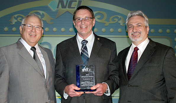 William Kennihan Kennihan Plumbing Heating amp AC Center accepts the NCI 2014 Chairmanrsquos Award from Rob Falke NCI President left and Dominick Guarino NCI ChairmanCEO right