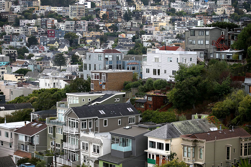 A vew of homes in San Francisco CA