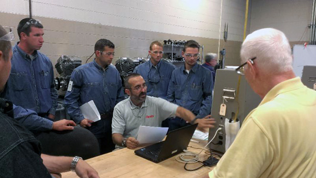 Keith Avery of Hampden Engineering provides training during the UA event