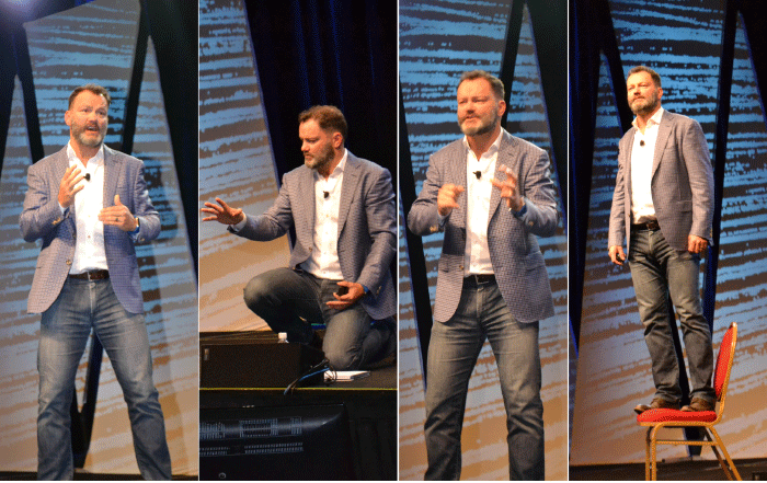 Jamie Clarke gave an animated inspiring and humorous account of his expeditions up Mt Everest Photos by Terry McIver