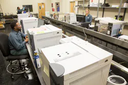 Anthony Duckworth foreground chemist Danielle Creel right and lab technician Magaja WIllis background test internal and customer refrigerant samples through mass spectrometers at Airgas Refrigerantsrsquo Atlanta production facility During one shift the lab can process about 25 analytical results with plans to scale test production Anthony Duckworth foreground chemist Danielle Creel right and lab technician Magaja WIllis background test internal and customer refrigerant samples through mass spectrometers at Airgas Refrigerantsrsquo Atlanta production facility During one shift the lab can process about 25 analytical results with plans to scale test production