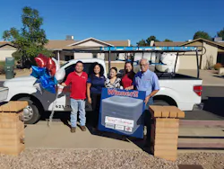 Left to right Mark Stevens of FA Lita Aguirre of Sigler winners wife Christine Harms FA President Audrey Monell Terry Church of FA Left to right Mark Stevens of FA Lita Aguirre of Sigler winners wife Christine Harms FA President Audrey Monell Terry Church of FA