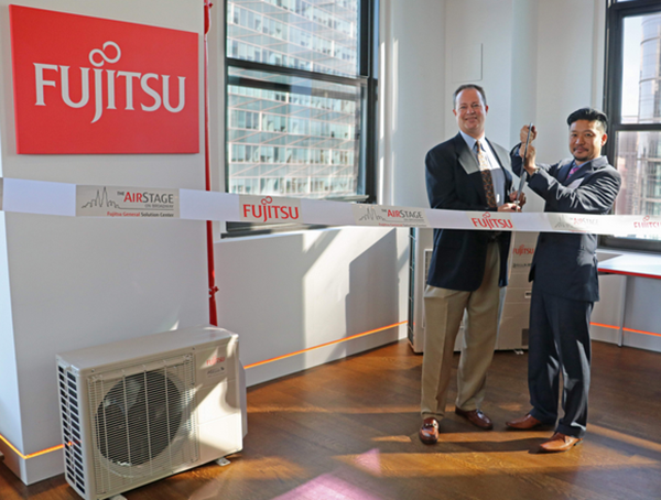 The official ribboncutting was performed on Nov 11 2016 by Matt Peterson Fujitsu General America President and COO left and Tomokazu Hosoi Director of Business Development