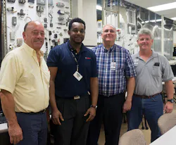 From left are James Blackford III HVACR educator Omar Mcintosh technical service associate John Felser assistant principal and Brian Youngblood HVACR educator From left are James Blackford III HVACR educator Omar Mcintosh technical service associate John Felser assistant principal and Brian Youngblood HVACR educator