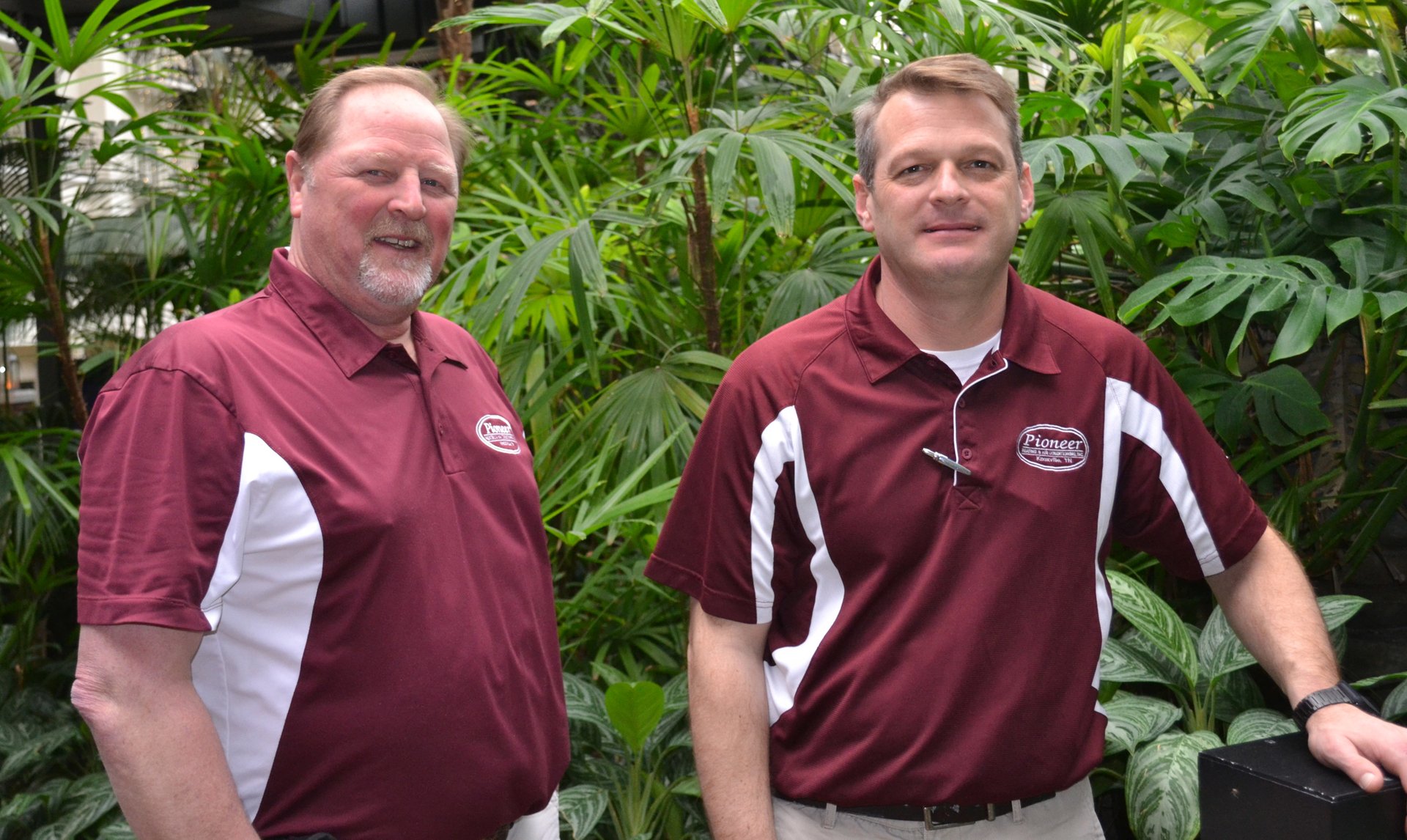 Gordy Noe left with General Manager Mike Conley They met at teeball became friends and are now partners at Pioneer Heating amp Air Conditioning