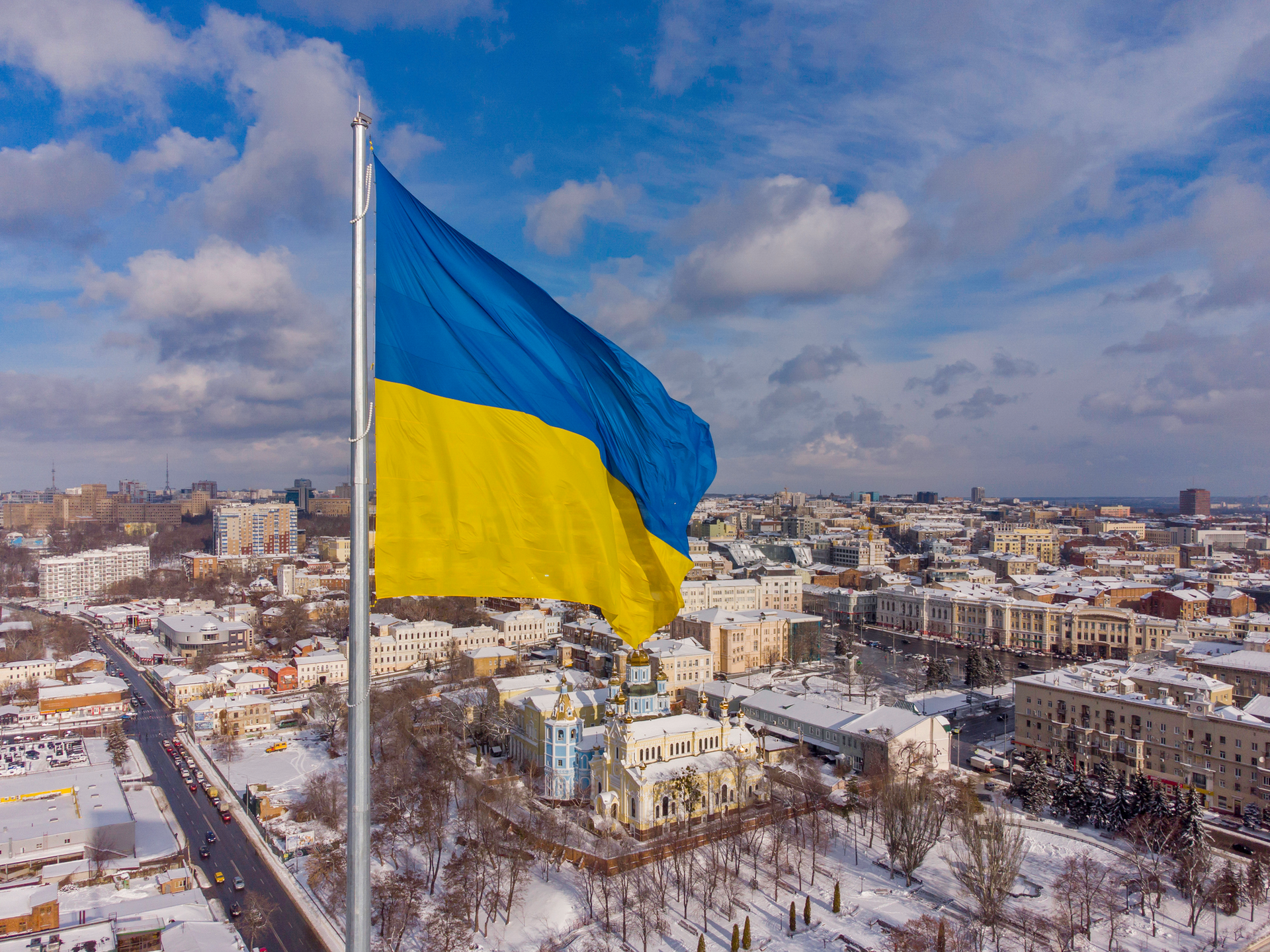 Ukrainian Flag Flying Over City Getty Images 1366126478 623361546ae41