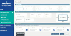 Emerson Box Load Calculator Screen Emerson Box Load Calculator Screen