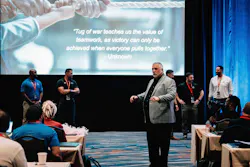 Service Experts Chief Operations Officer Cary Reed speaks on teamwork during a company meeting. Service Experts Chief Operations Officer Cary Reed speaks on teamwork during a company meeting.