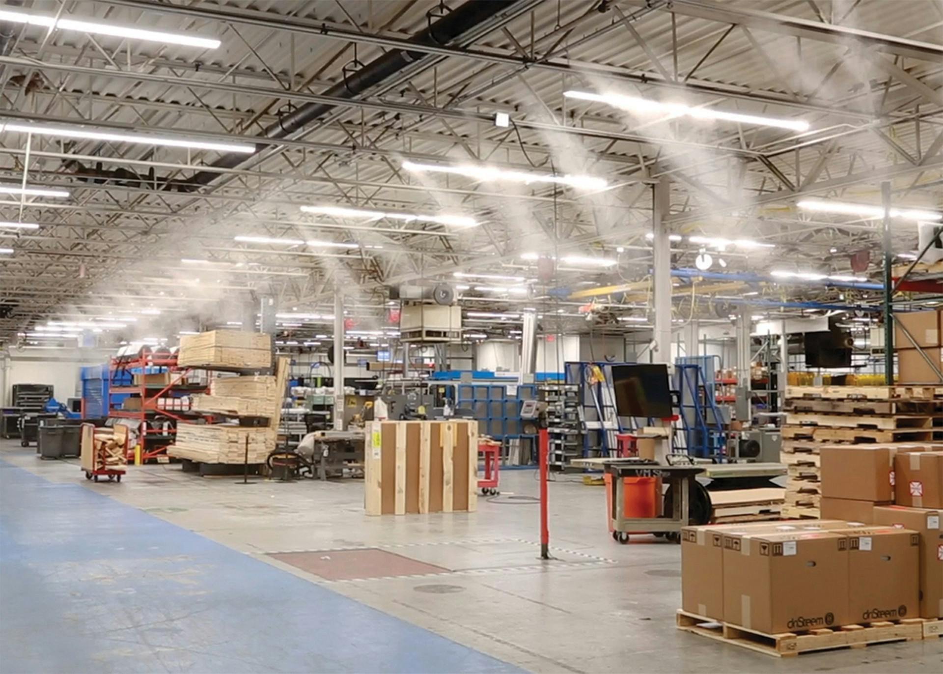 DriSteem&rsquo;s Adiatec High-pressure atomizing systems use heat already present in the air to evaporate evenly distributed water droplets dispersed by the system.
