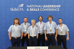 SkillsUSA Winners Front row L to R: High School medalists—Silver-Joey Gibbs, Harris County High School (Georgia); Gold-Beckham Dickson, Davis Technical College (Utah); Bronze-Konner Namken, Smithville High School (Texas). Back row L to R: College/Post-secondary medalists—Silver-Thomas Larsen, Davis Technical College (Utah); Gold-Jonathan Gann, Texas State Technical College-Waco (Texas); Bronze-Grant Parker, Liberty University (Virginia). SkillsUSA Winners Front row L to R: High School medalists—Silver-Joey Gibbs, Harris County High School (Georgia); Gold-Beckham Dickson, Davis Technical College (Utah); Bronze-Konner Namken, Smithville High School (Texas). Back row L to R: College/Post-secondary medalists—Silver-Thomas Larsen, Davis Technical College (Utah); Gold-Jonathan Gann, Texas State Technical College-Waco (Texas); Bronze-Grant Parker, Liberty University (Virginia).
