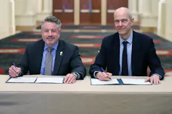 ASHRAE President Bill McQuade and UNEP’s OzonAction Head Jim Curlin sign two-year work plan. ASHRAE President Bill McQuade and UNEP’s OzonAction Head Jim Curlin sign two-year work plan.