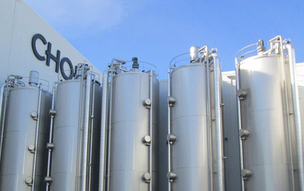 Process tanks at the Chobani Greek Yogurt plant