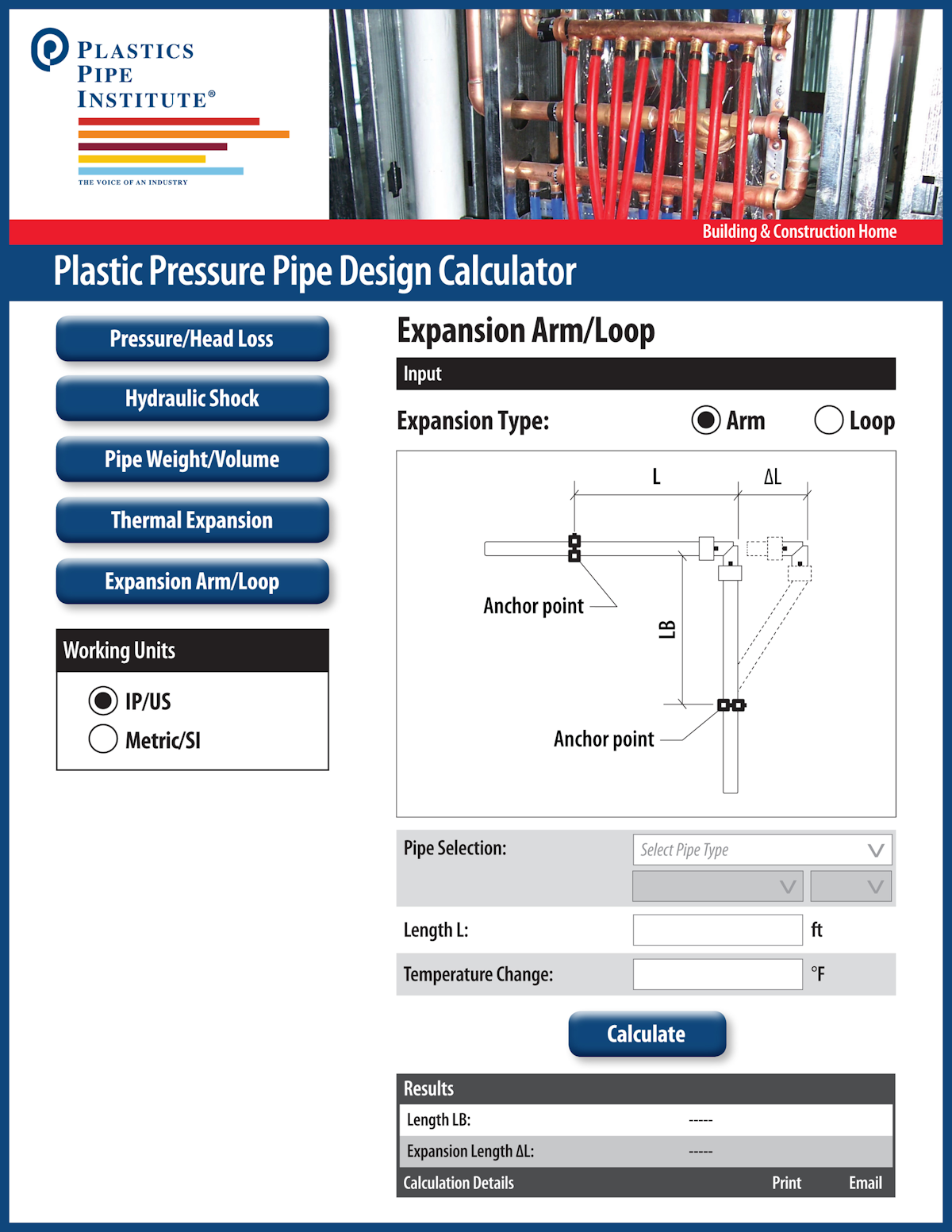 New pipe design calculator for plumbing and heating systems now