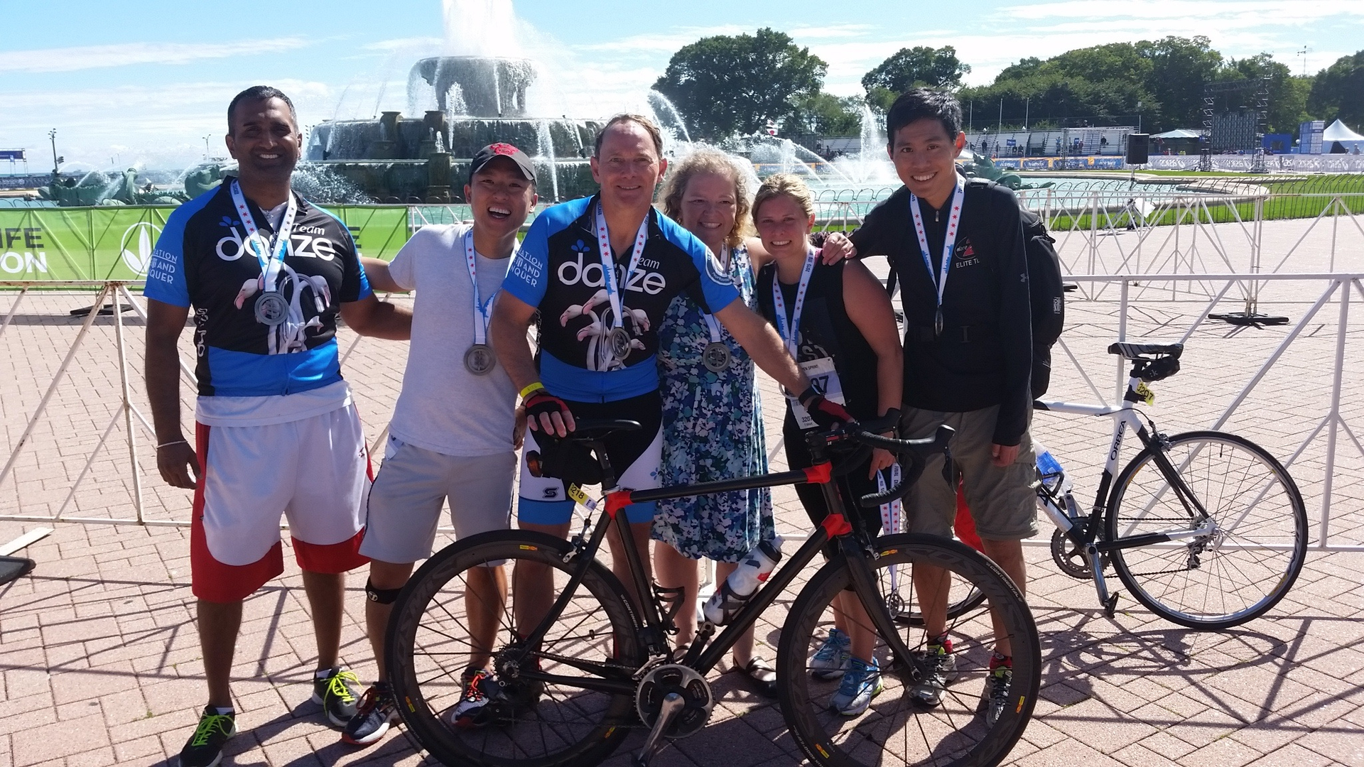 Several team members from Danze and Gerber participated in the Race2Raise including from left to right Lovin Saini Shane Ouyang Michael Werner Victoria Stagg Elliott Amanda Hanlon and Mike Wong