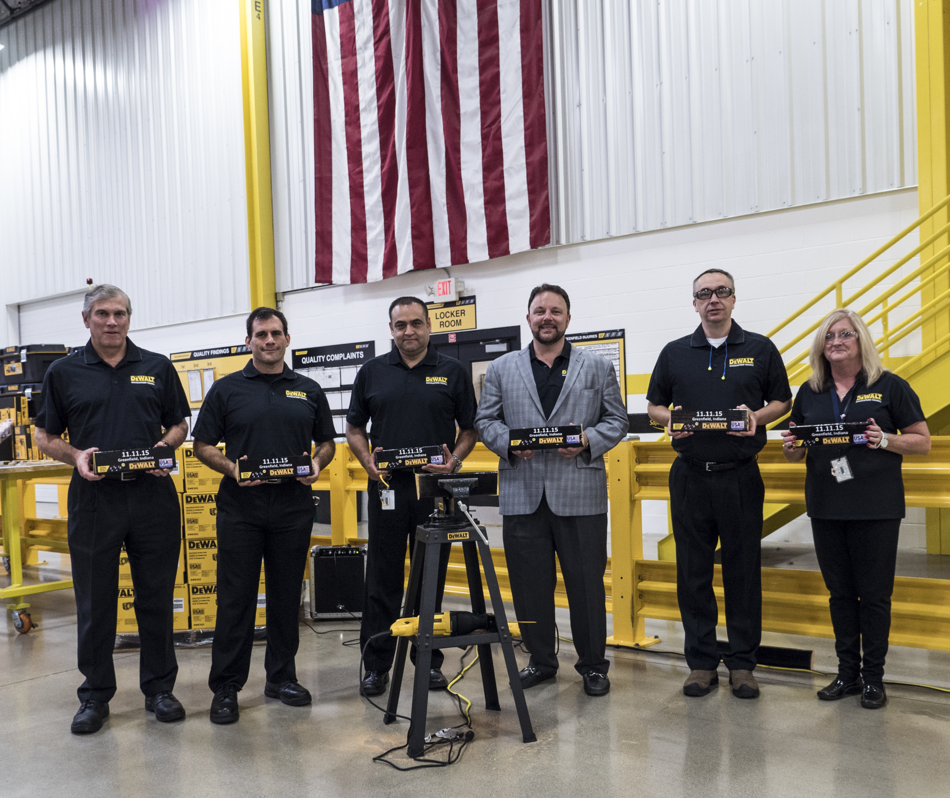 Members of the DeWalt executive team at the board cutting ceremony