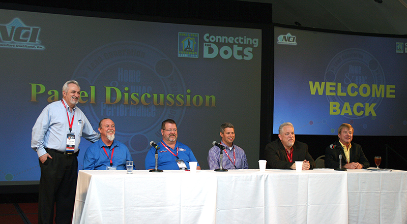 NCI CEO Dominick Guarino led a fivemember contractor panel that talked about implementing home performance contracting in their companies
