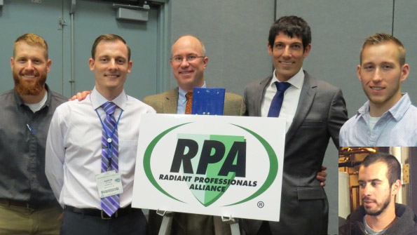 L to R Dan Vastyan Aaron Stotko Mark Chaffee Max Rohr and Tyler Arndt Inset Grant Schutte who was unable to attend the photo opportunity