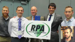 L to R Dan Vastyan Aaron Stotko Mark Chaffee Max Rohr and Tyler Arndt Inset Grant Schutte who was unable to attend the photo opportunity L to R Dan Vastyan Aaron Stotko Mark Chaffee Max Rohr and Tyler Arndt Inset Grant Schutte who was unable to attend the photo opportunity