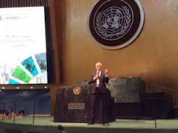 Grundfos CEO Mads Nipper addresses the United Nations Global Compact Leadersrsquo Summit in New York on June 24 2016 Grundfos CEO Mads Nipper addresses the United Nations Global Compact Leadersrsquo Summit in New York on June 24 2016