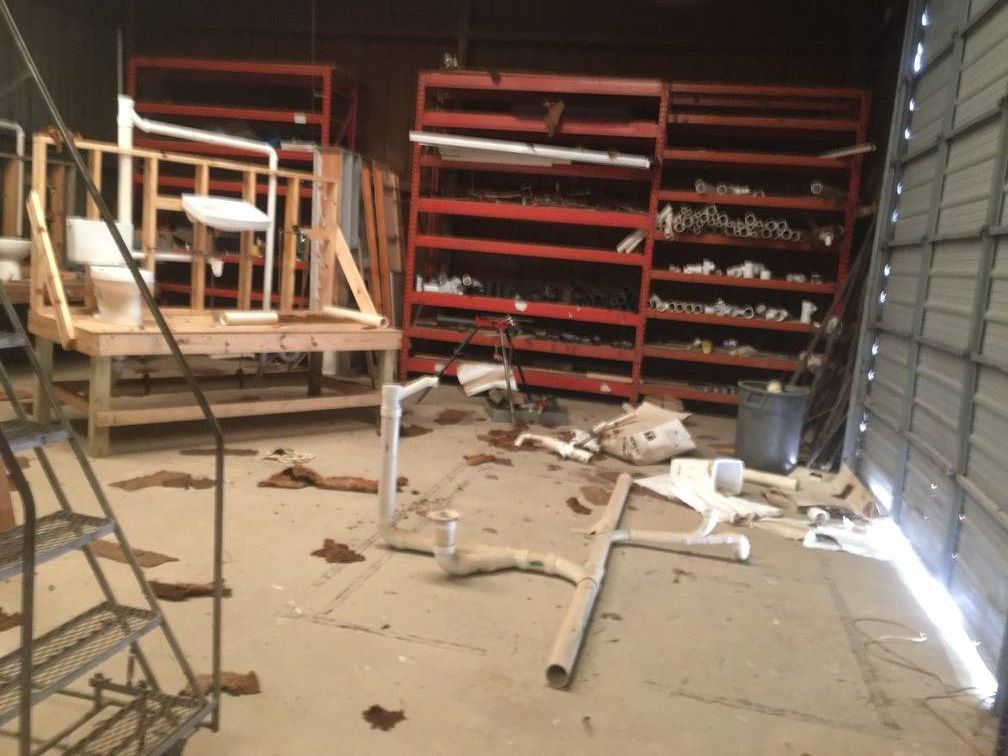 Part of the damaged school39s supply room