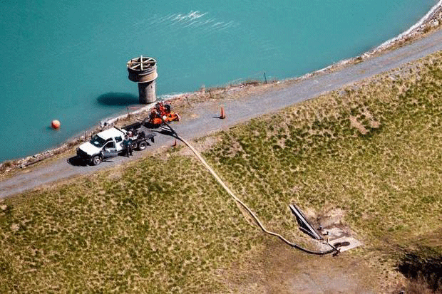 Waterkeeper Alliance found Duke Energy employees pumping water from a coal ash pond into a canal that feeds into the Cape Fear River Photo by Rick Dove Waterkeeper Alliance