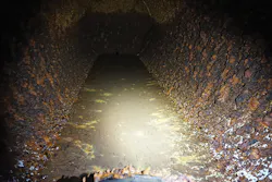 Debris and sediment inside a 500-gallon storage tank that began to fail at the Oahu Community Correctional Center jeopardizing operations and staff safety. Debris and sediment inside a 500-gallon storage tank that began to fail at the Oahu Community Correctional Center jeopardizing operations and staff safety.