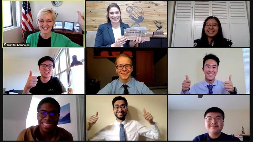 Secretary of Energy Jennifer M. Granholm announces the winners of the Solar Decathlon.