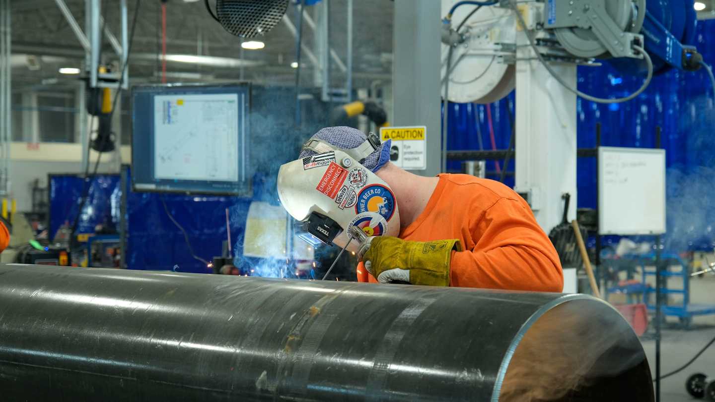 Zach Jordan (Pipefitter Apprentice). Prefabrication is helping Murphy Co. maximize productivity while improving safety.