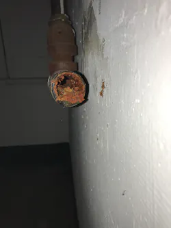 Photo 2 — The end of the wet return that is farthest away. Photo 2 — The end of the wet return that is farthest away.