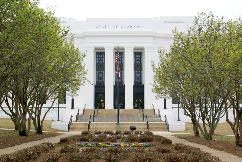 The Sate of Alabama building in downtown Montgomery, Alabama.