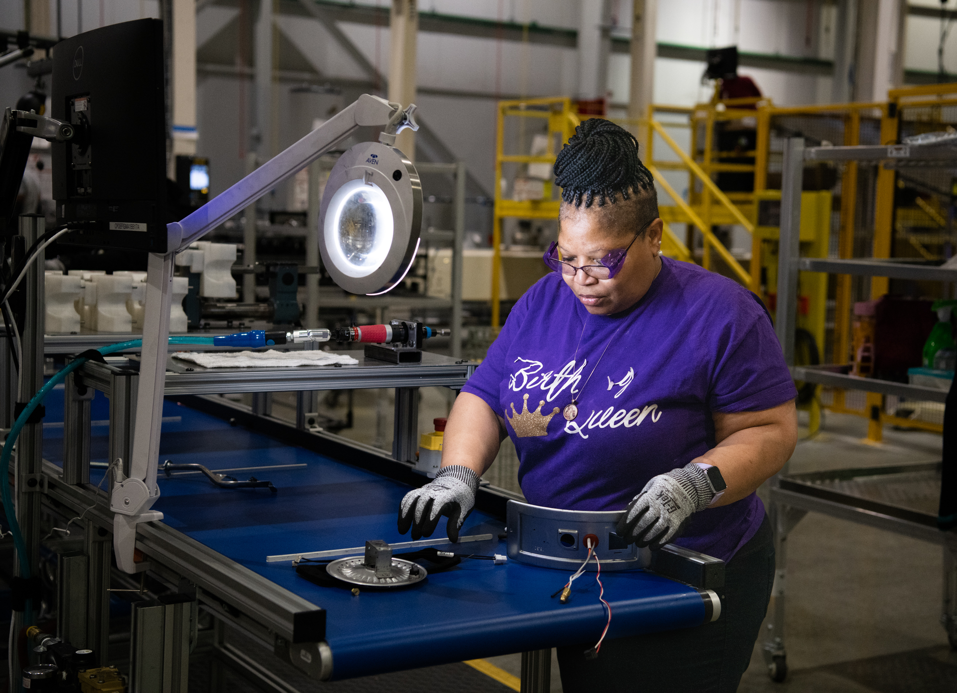 One of the 140 employees at G. E. Appliances' new Camden, SC facility.