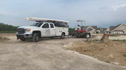 Mike Corsillo drives out to a job site. Mike Corsillo drives out to a job site.