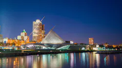 Milwaukee skyline at twilight. Milwaukee skyline at twilight.