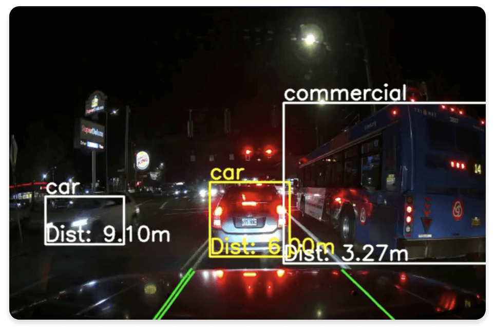 Advanced object recognition software uses deep learning algorithms to train Autonomise.ai to automatically identify different types of vehicles, cyclists and pedestrians.