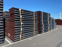 Finished pipe at the new foundry. Finished pipe at the new foundry.