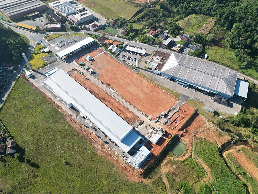 A drone's-eye view of the new plant in Brazil.