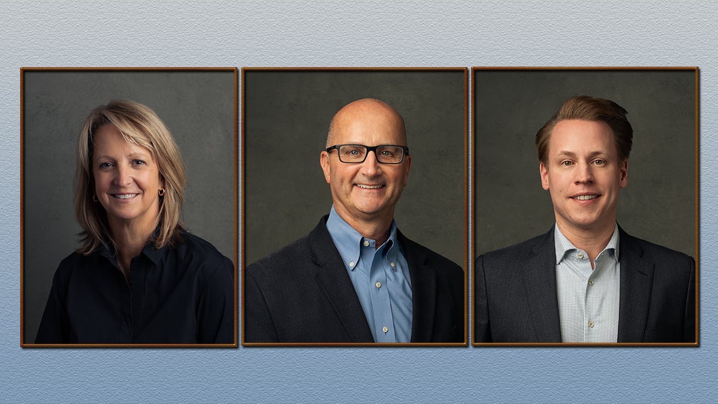 Left to right, Eva-Marie Fox, Ken Gallagher and Zachary Theisen.