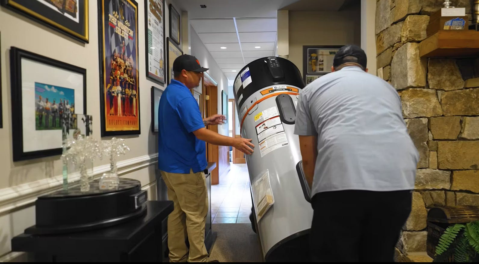 Delivering the new hybrid electric water heater.