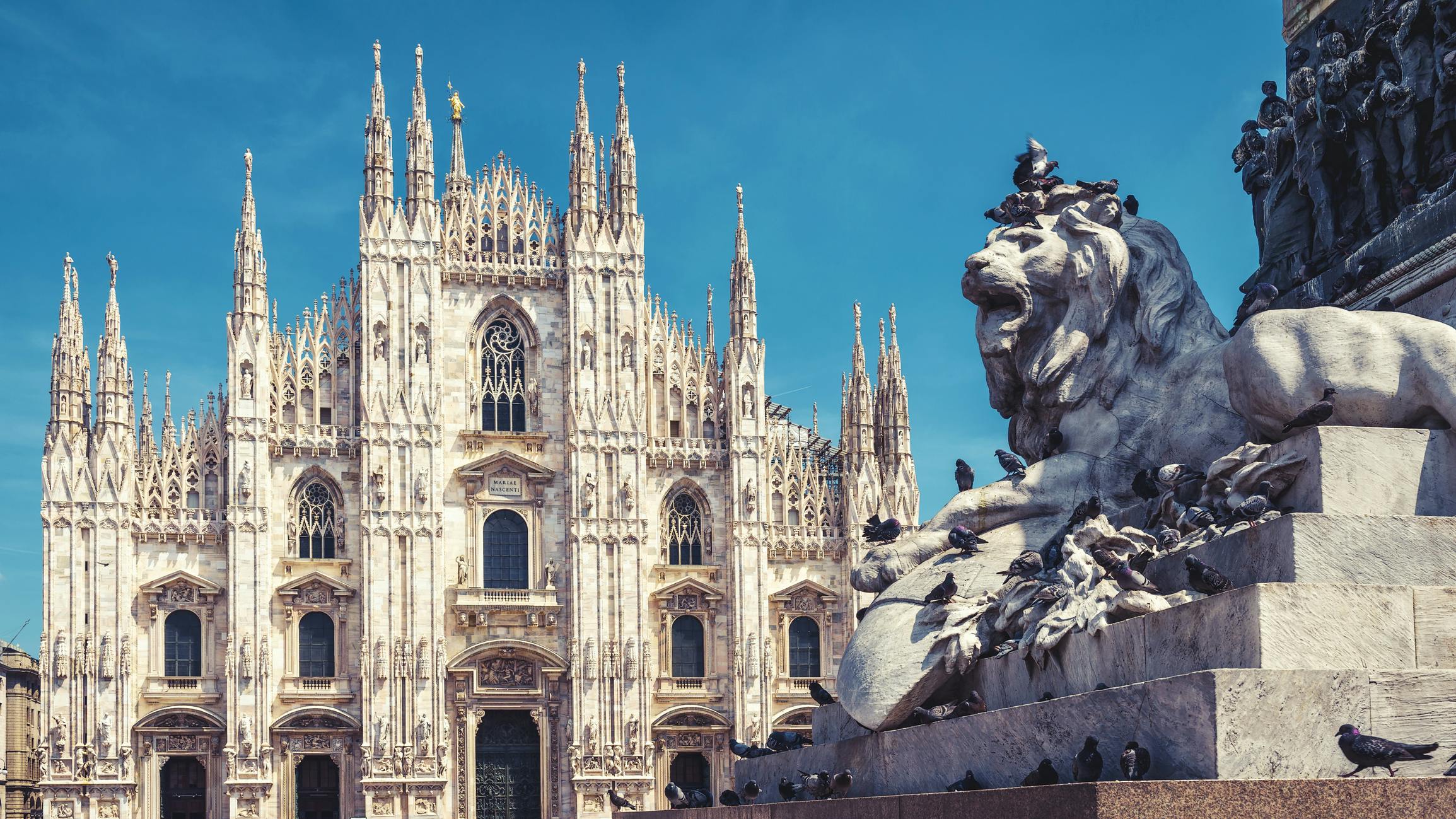Cathedral on the Piazza del Duomo in Milan, Italy.