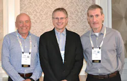 Jim Paschal (left) of Aquatherm, new Vice Chair and Bill Melvin (right) of Legend Valve new Chair of PPI’s Building & Construction Division with Lance McNevin, the engineering director for the division. Jim Paschal (left) of Aquatherm, new Vice Chair and Bill Melvin (right) of Legend Valve new Chair of PPI’s Building & Construction Division with Lance McNevin, the engineering director for the division.