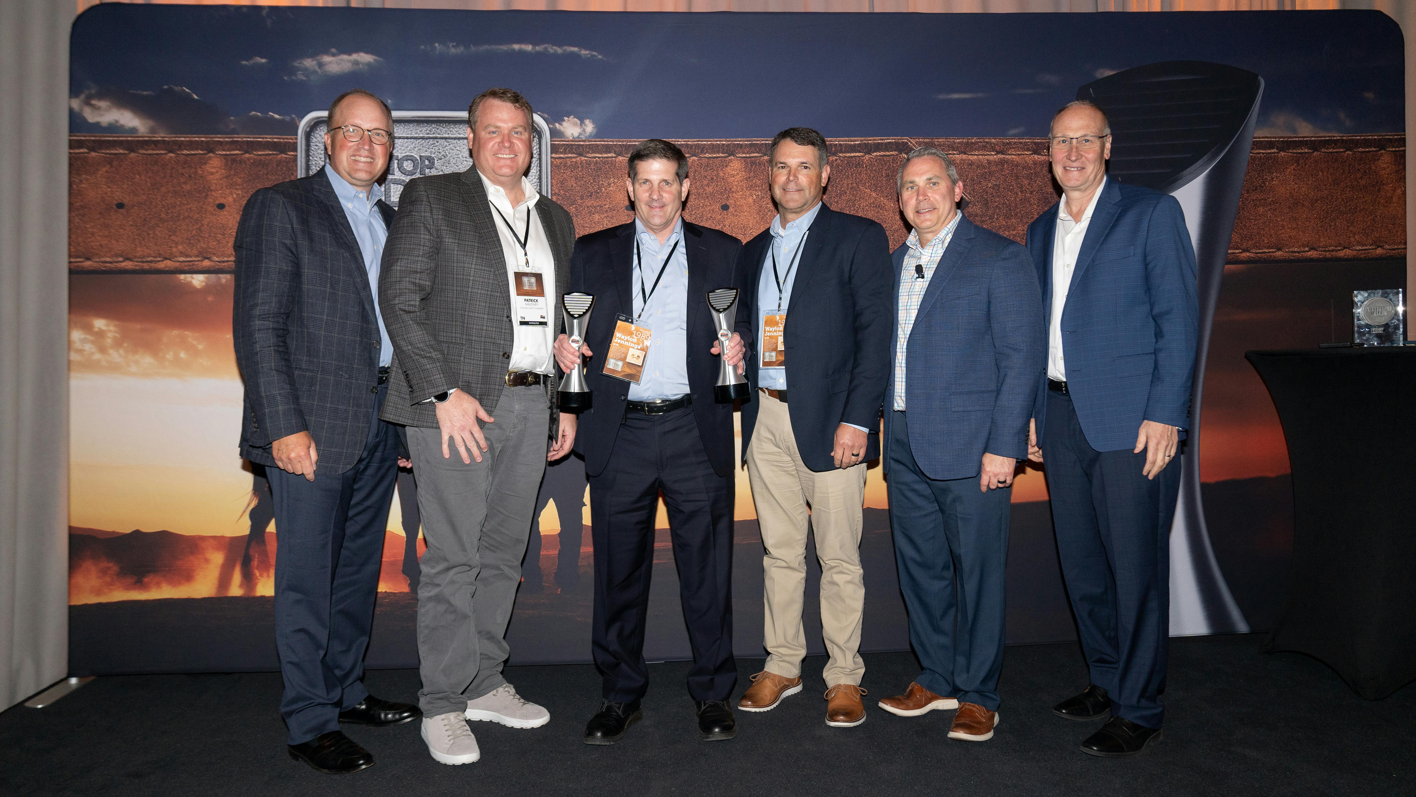 Jimmy Hiller receives awards at the Ruud Pro Partner Ceremony in Fort Worth, Texas.