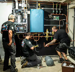 The FirstChoice team finishing up some piping work. The FirstChoice team finishing up some piping work.